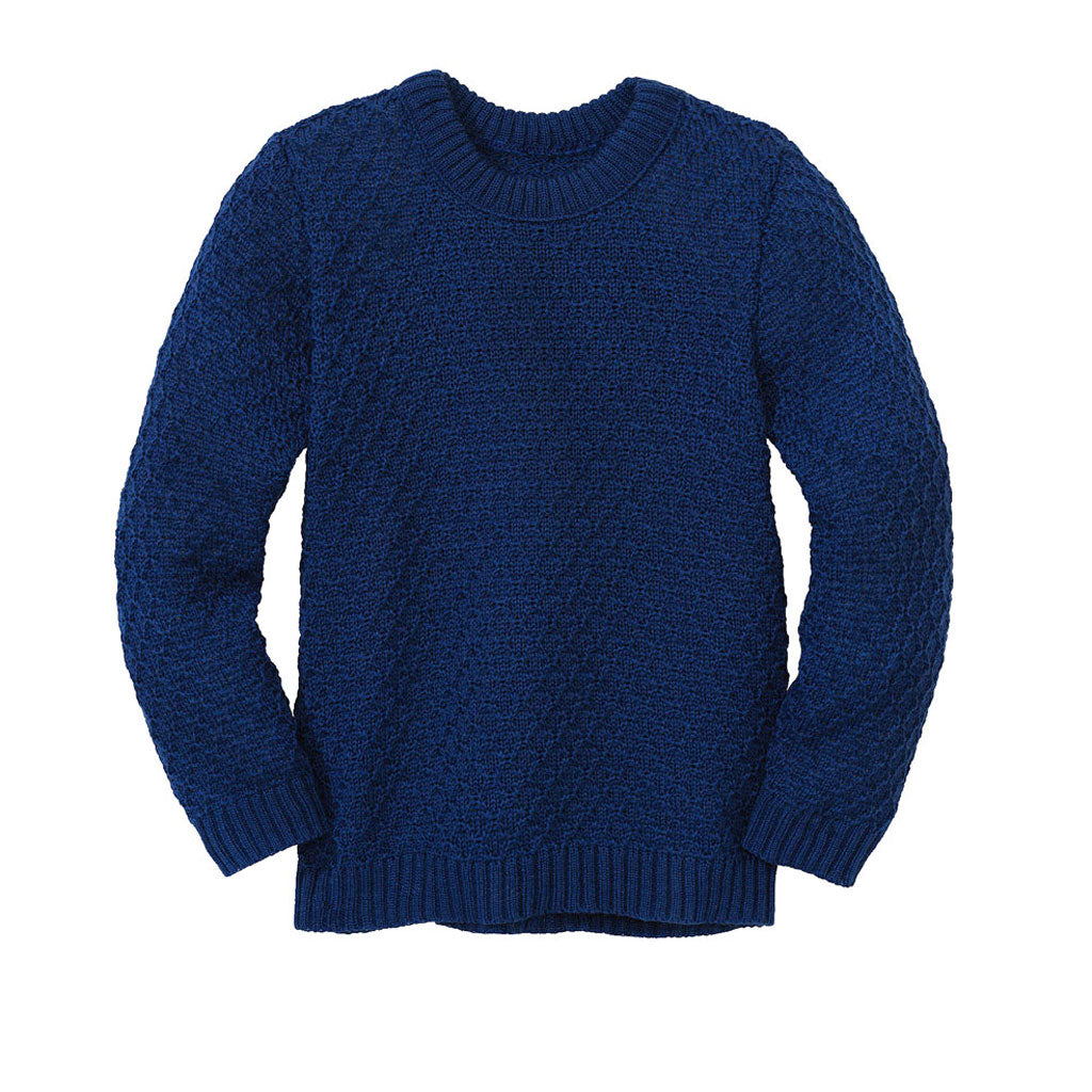 Maglioncino bimbi grandi in maglia di lana merino bio (2-10 anni) // Blu navy